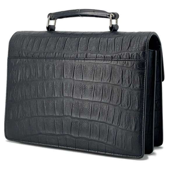 Saint Laurent Paris Satchel Embossed 2way Shoulder Bag Black - Picture 2 of 16